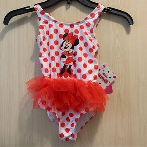 Nwt Disney Minnie Mouse One Piece Swimsuit Size 4T